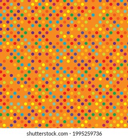 Colorful, multicolor, varicolored dotted, dots, circles pattern, background (Geometry is seamlessly repeatable)