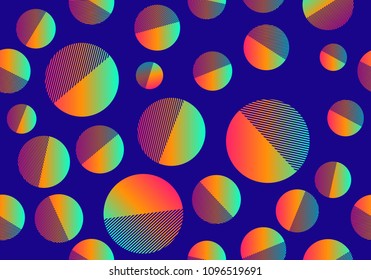 Colorful multicolored background with bright circles. Seamless vector illustration with color balls and rainbow gradient