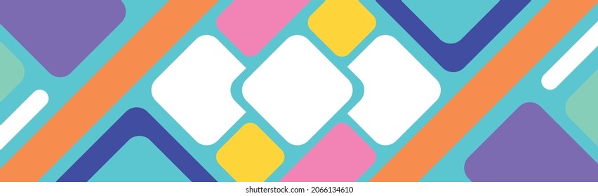 Colorful multicolored panoramic abstract background from different geometric shapes - Vector illustration
