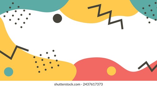 Colorful multicolored panoramic abstract background from different geometric shapes - Vector illustration
