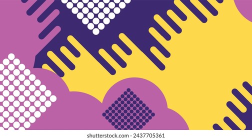 Colorful multicolored panoramic abstract background from different geometric shapes - Vector illustration