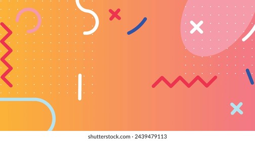 Colorful multicolored panoramic abstract background from different geometric shapes - Vector illustration