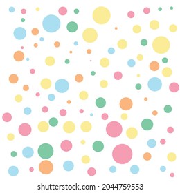 Colorful, multicolored ramdon dots vector. colorful polka dot background, confetti. parties, festivities, textiles.