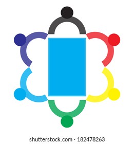 Colorful multi-ethnic corporate executive team, employee group or children 
