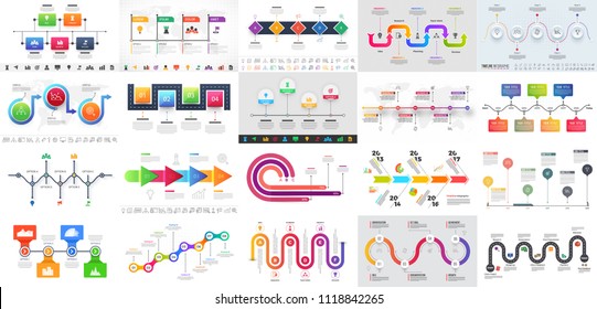 Colorful multiple levels Timeline Infographic for Business concept.