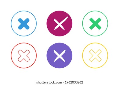Colorful Multiplication Icon Set Stylish Design