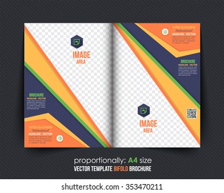 Colorful Multipurpose Bi-Fold Brochure Design. Corporate Leaflet, Cover Template