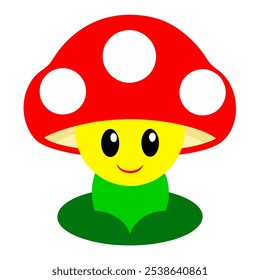 Colorful Mushroom Clipart Cartoon Vector Illustration
