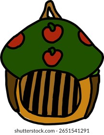 Colorful mushroom-shaped kids backpack with red spots and striped pocket—perfect for preschool accessories, playful fashion, or educational-themed visuals