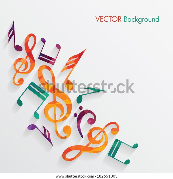 Vector de stock (libre de regalías) sobre Colorido fondo musical.182651003