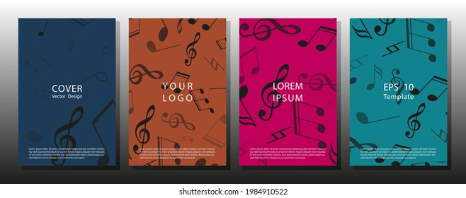 Colorful music background. Karaoke bar poster. Mensural musical notation. live music concept.