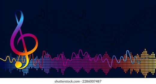 Colorful Music background with sound bar