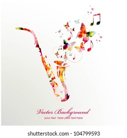 Colorful music background. Vector