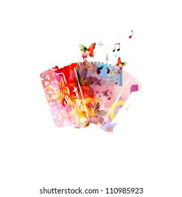 Colorful music background. Vector