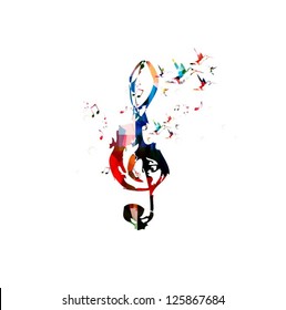 Colorful music background vector