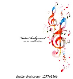 Colorful music background  Vector