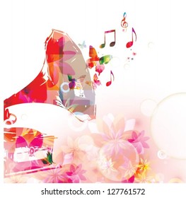 Colorful music background. Vector