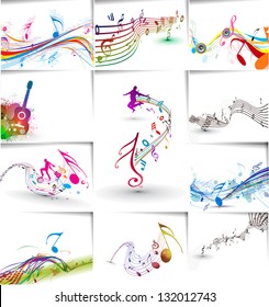 Colorful music background. vector illustration.