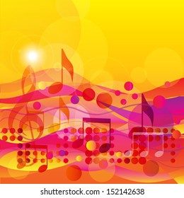 Colorful music background. Vector illustration.