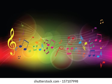 Colorful music background. Vector illustration