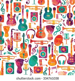 Colorful music background. Vector illustration