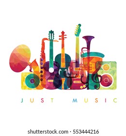 Colorful music background  Vector illustration