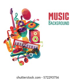 Colorful music background. Vector illustration