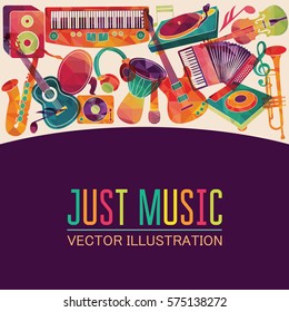 Colorful music background. Vector illustration