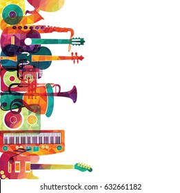 Colorful music background. Vector illustration