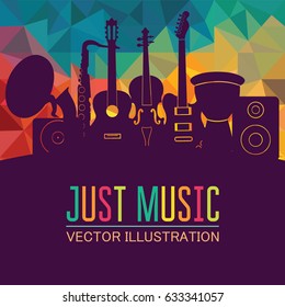 Colorful music background. Vector illustration