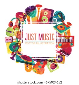 Colorful music background. Vector illustration