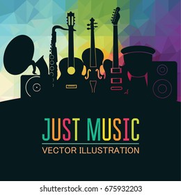 Colorful music background. Vector illustration