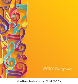 Colorful music background. Vector illustration