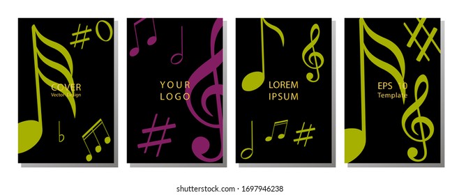 Colorful music background. Vector music note background design. Music notes. live music concept.