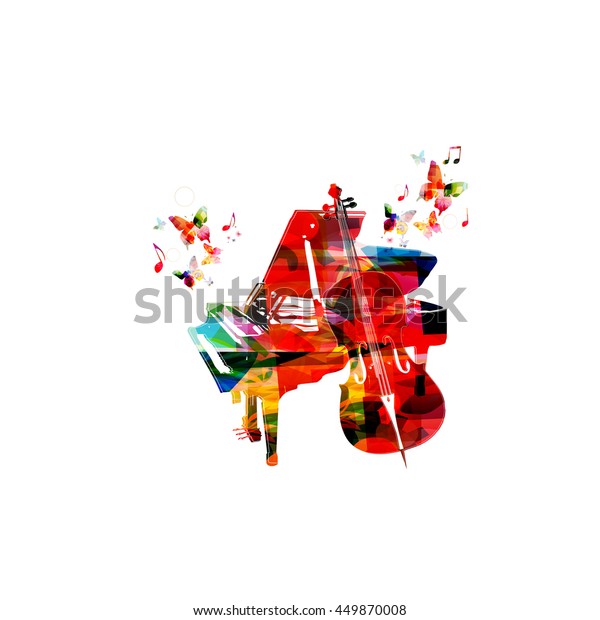 Colorful Music Background Violoncello Piano Stock Vector (Royalty Free ... Rainbow Piano Backgrounds