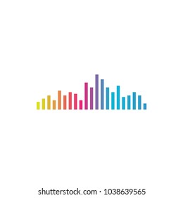 Colorful music bars visualization graphic design template