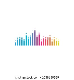 Colorful music bars visualization graphic design template