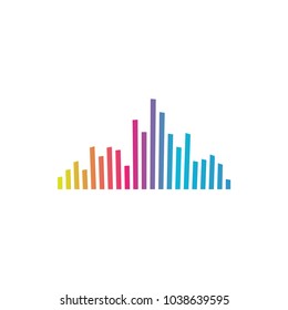 Plantilla de diseño gráfico de barras de música coloridas