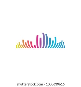 Colorful music bars visualization graphic design template