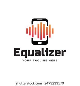 Colorful music bars visualization vector graphic design template.