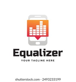 Colorful music bars visualization vector graphic design template.