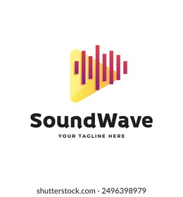 Colorful music bars visualization vector graphic design template.
