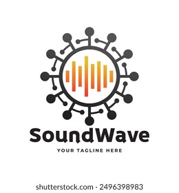 Colorful music bars visualization vector graphic design template.