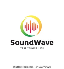 Colorful music bars visualization vector graphic design template.