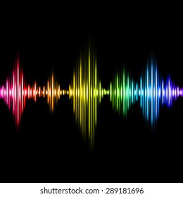 Colorful music equalizer photo realistic vector background