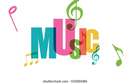 colorful music graphics with notes