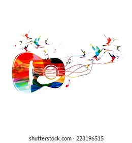 Colorful music guitar background