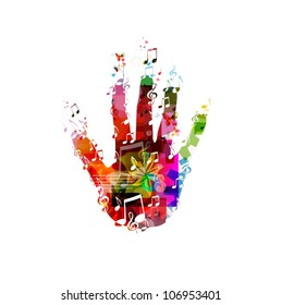 Colorful music hand vector
