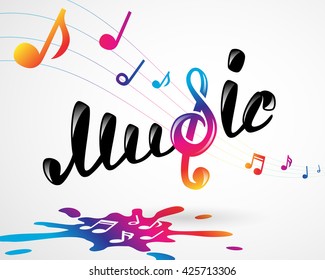 Colorful Music Logo On White