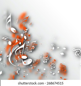 Colorful music note background. Vector